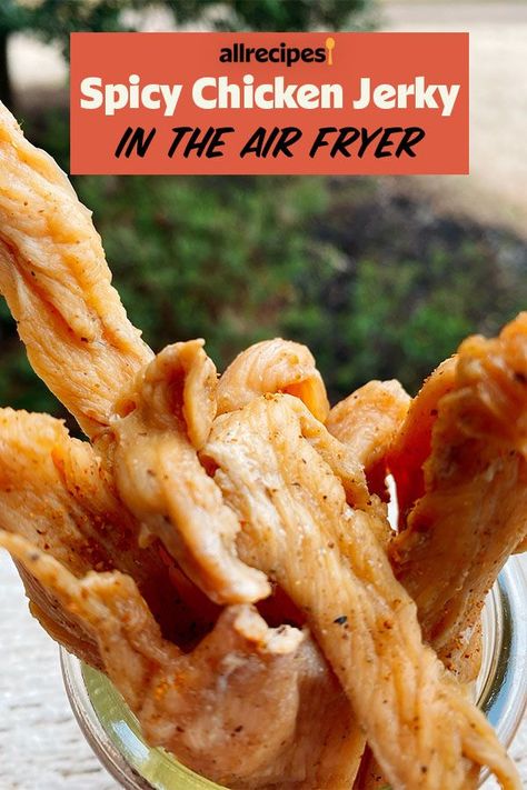 Chicken Jerky Recipes Air Fryer, Air Fryer Jerky Recipes, Deer Jerky In Air Fryer, Air Fryer Jerky, Dehydrated Jerky, Chicken Jerky Recipes, Beef Jerky Air Fryer, Beef Jerky Recipe Air Fryer, Homemade Beef Jerky Air Fryer