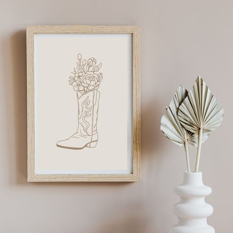 Cowgirl Boot Art, Southern Wall Art, Boot Art, Cowgirl Bedroom, Cowgirl Room, Cowgirl Poster, Cowgirl Decor, Western Bedroom Decor, Western Bedroom