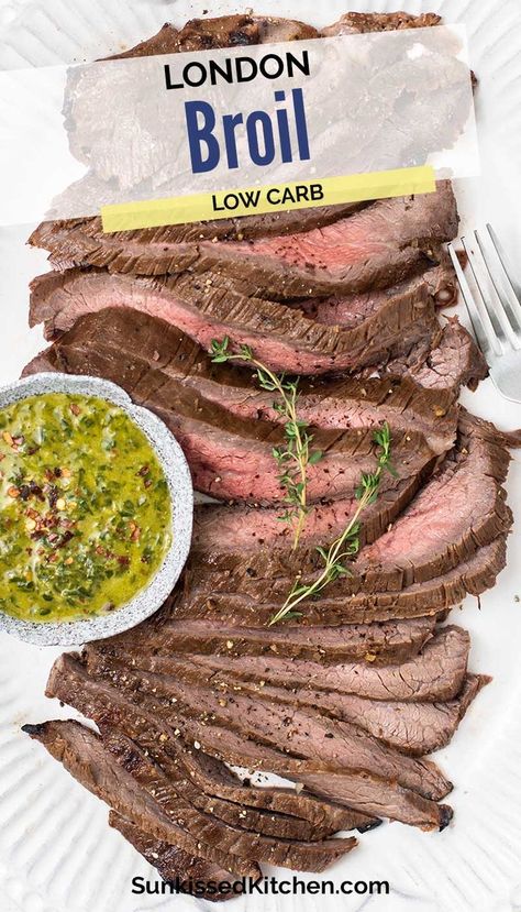 You’ll come back to this simple London Broil recipe time and time again! A simple marinade adds amazing flavor and makes the meat amazingly tender. Baked London Broil, London Broil Oven, London Broil Recipe, Gluten Free Recipes Videos, Steak Doneness, Simple Marinade, London Broil Recipes, Marinated Flank Steak, Keto Easy