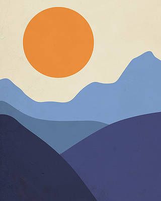 Bohemian Wall Art - Digital Art - Mountain Sunset by Pati Photography Digital Art Easy, Simple Digital Art, Sunset Digital Art, Mini Toile, Canvas Drawing, Wall Murals Painted, Pop Art Canvas, Bohemian Wall Art, Simple Canvas Paintings