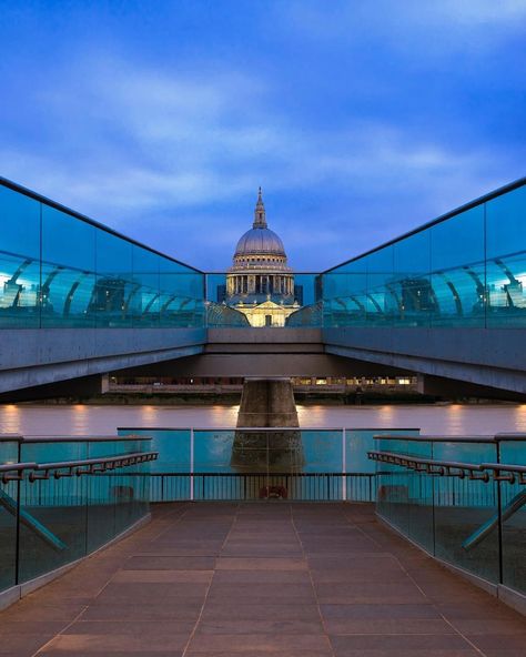 Blue Sky's At St Paul's - A early morning on Millennium Bridge in the blue hour. I love these times of the day.  Who else does? #london The Blue Hour, Times Of The Day, Millennium Bridge, Blue Hour, London Travel, Saint Paul, Early Morning, The View, Ferry Building San Francisco