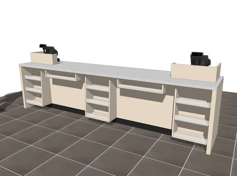 Sales counter design concepts! retail design inspiration Sales Counter Design, Counter Desk Design, Cashier Counter Design, Retail Sales Counter, Sales Counter, Shop Counter Design, Bar Countertops, Counter Ideas, Shoe Store Design