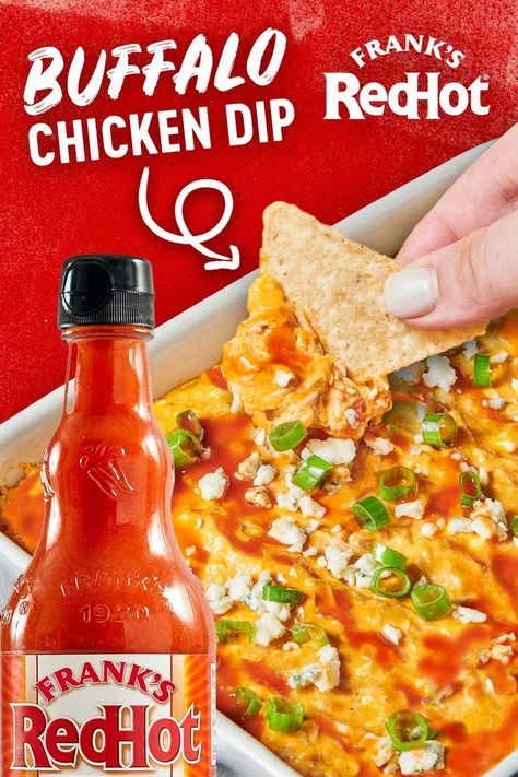 Frank's RedHot Buffalo Chicken Dip Recipe | Frank's RedHot CA | Recipe in 2022 | Chicken and cheese recipes, Recipes, Buffalo chicken dip recipe Red Hot Chicken, Hot Chicken Dip, Chicken Dip Recipe, Buffalo Chicken Dip Recipe, Creamy Dip, Salad Pasta, Chicken Dip, Chicken Dips, Buffalo Chicken Dip