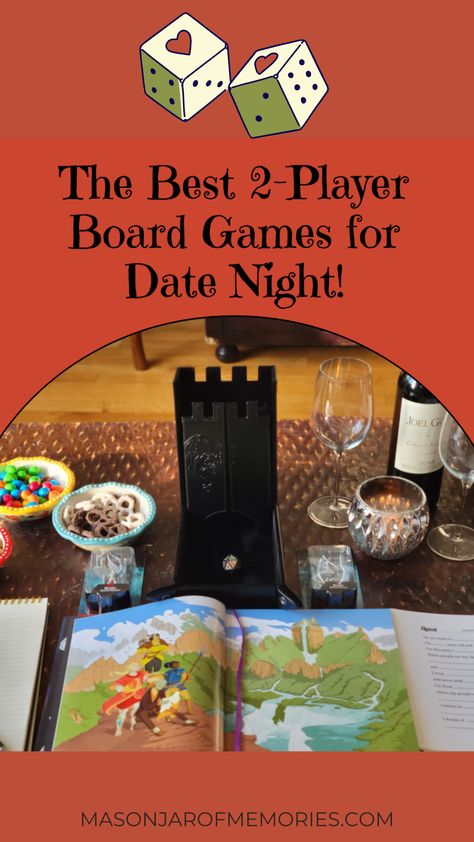 The Best 2 Player Board Games for Date Night set up with snacks, candle, wine, and board game. Game Night With Boyfriend, Fun 2 Player Games, Fun Games For Couples, Diy Couple Games Date Ideas, Couples Board Games, At Home Game Night For Couples, Homemade Board Games For Couples, Board Games Date Night, Couples Game Night