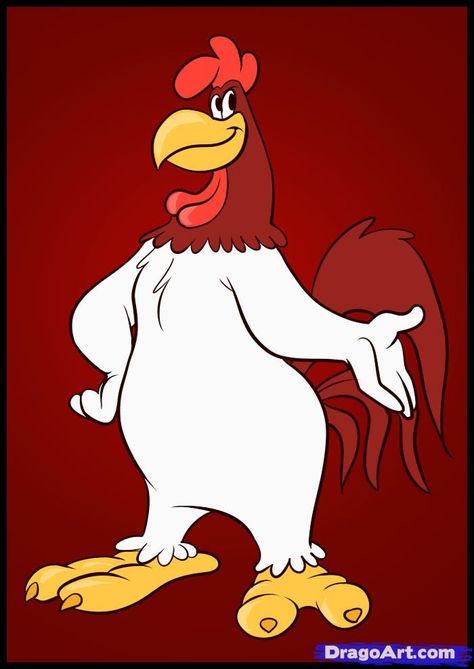 Who Was with Foghorn Leghorn | How to Draw Foghorn Leghorn, Step by Step, Cartoons, Cartoons, Draw ... Looney Tunes Rooster, Foghorn Leghorn Quotes, Warner Bros Cartoons, Chicken Drawing, Foghorn Leghorn, Chicken Pictures, Cartoon Chicken, Looney Tunes Characters, Looney Tunes Cartoons