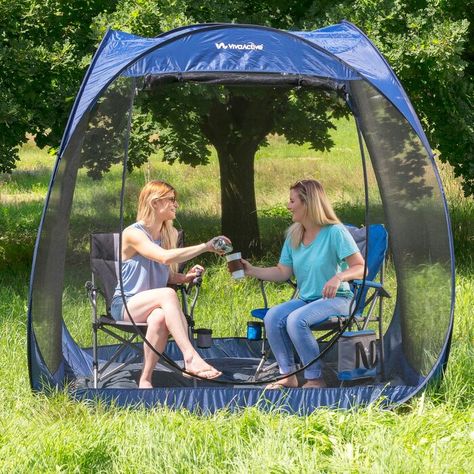 Viva Active Pop Up 2 People Tent with Screen Room | Wayfair.ca Pyramid House, Rv Camping Ideas, Mini Campers, Back Patio Ideas, Screen Tent, Camping Canopy, Minivan Camping, Auto Camping, Cargo Trailer Camper