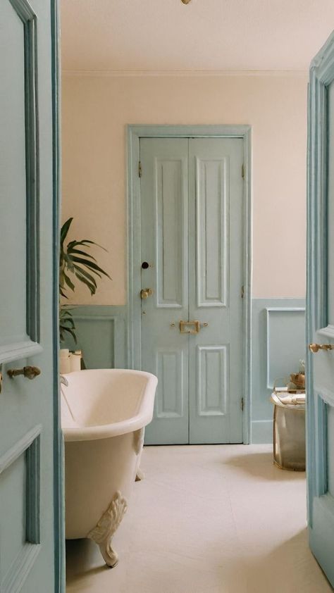 3 Excellent Bathroom Color Schemes to Enhance Your Space Light Blue And Pink Bathroom, Pastel Toilet, Blue And Beige Bathroom, Pastel Blue Bathroom, Powder Blue Bathroom, Duck Egg Blue Bathroom, Baby Blue Bathroom, Robins Egg Blue Bathroom, Pale Blue Bathroom