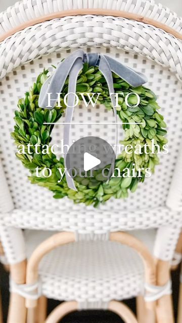 Erin on Instagram: "✨HOW TO tie your mini holiday wreaths to woven back chairs! I have tried several options and this by far is the easiest and most secure! I love these boxwood wreaths and they fit perfectly on the back! 

I hope this helps because I know it can be tricky to attach wreaths to these types of chairs, but it is worth it! I will link my supplies in my profile. Let me know if you have any questions! 

#holidaydecor #kitchendecor #miniwreath #ltkhome #ltkholiday #holidayseason #wreath #christmasdecor" Mini Wreaths On Chairs, Christmas Wreaths On Chair Backs, Wreaths On Back Of Chairs, Wreath On Chair Back, Wreaths On Chairs, Chair Wreaths, Types Of Chairs, Boxwood Wreaths, Cane Back Chairs