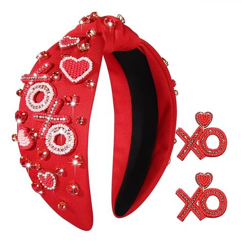 Amazon.com : Heart Headband Valentines Day Headband Red Heart Knotted Headband for Women Valentine Beaded Heart Earrings Fashion Valentine’s Day Beauty Headband Hair Accessories Gifts : Beauty & Personal Care Beauty Headband, Beaded Heart Earrings, Heart Headband, Heart Knot, Beaded Heart, Valentines Earrings, Headband For Women, Top Knot Headbands, Knotted Headband