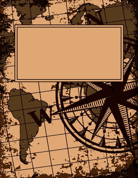 Free printable vintage map binder cover template. Download the cover in JPG or PDF format at http://bindercovers.net/download/vintage-map-binder-cover/ Sampul Binder, Science Notebook Cover, School Binder Covers, Binder Cover Templates, خريطة ذهنية, Binder Covers Printable, School Book Covers, School Binder, Notebook Cover Design