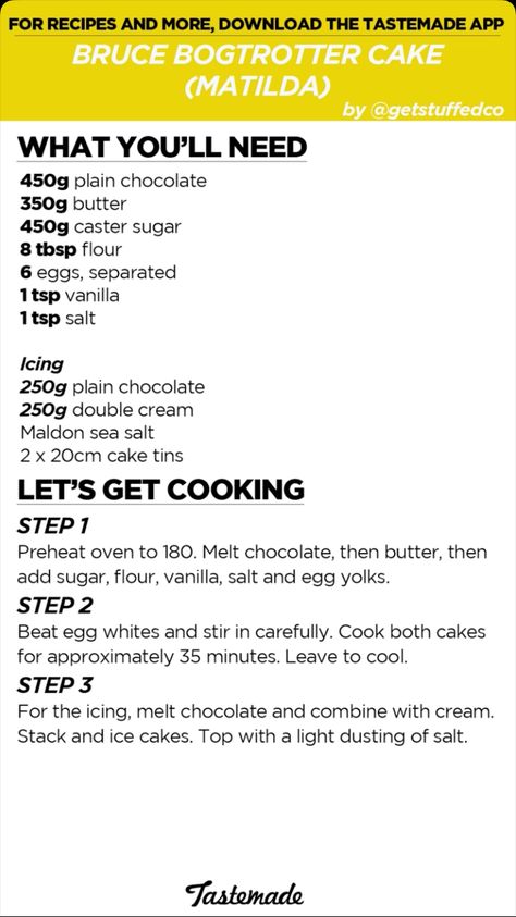 Tastemade Matilda cake Matilda Cake Recipe, Cake Snapchat, Matilda Cake, Tastemade Recipes, Caster Sugar, Cake Recipe, Matilda, Love Food, Snapchat