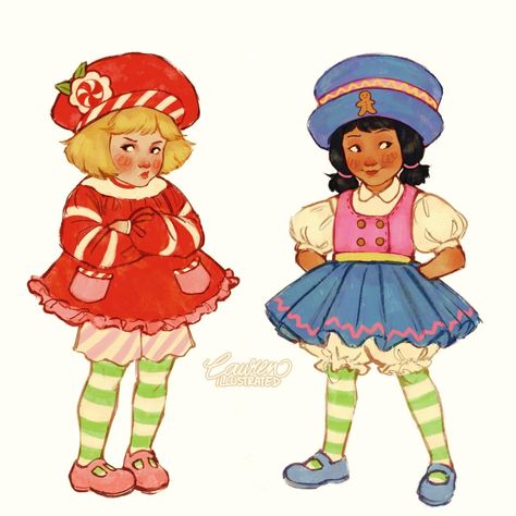 Lauren’s other side | Peppermint Fizz and Ginger Snap! Since these two are from the 2003 generation I made my own designs! Still trying to stick with the vintage… | Instagram Peppermint Fizz, Strawberry Shortcake Pictures, Berry Shortcake, Baby Aesthetic, Strawberry Shortcake Cartoon, Strawberry Shortcake Characters, Vintage Instagram, Ginger Snap, Fairy Artwork