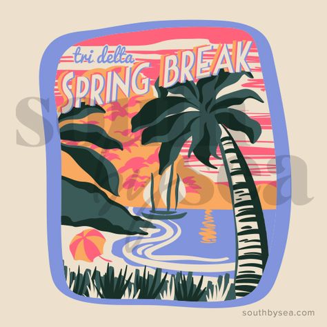 Tri Delta Shirts, Spring Break Outfits Beach, Delta Design, Sorority Banner, Custom Clothing Design, Sorority Shirt Designs, Delta Delta Delta, Sorority Sweatshirts, Spring Break Trips