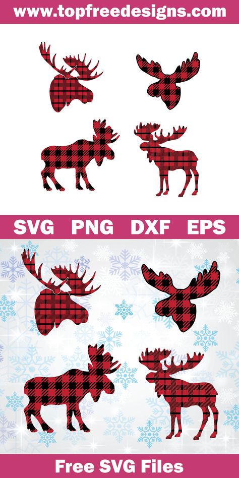 Use this for all your DIY craft project with Cricut & Silhouette Cameo, scrapbooking, car decals, stickers, vinyl decals, t-shirts, journaling, labels, invitations, and much more! #svgfreefiles #freesvgfiles #freemoosesvg  #christmassvg #christmasdecorsvg  #buffaloplaidsvg Moose Svg, Silhouette Cameo Free, Cricut Christmas Ideas, Projets Cricut, Christmas Svg Files, Diy Crafts To Do, Silhouette Cameo Projects, Cameo Projects, Cricut Creations