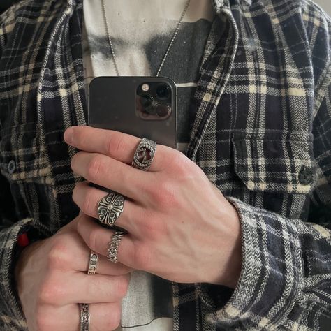 Gucci Chrome Hearts ERD Flannel Gucci Rings Men, Chrome Hearts Rings Aesthetic, Chrome Hearts Ring Men, Chrome Heart Rings, Carmine Falcone, Chrome Hearts Men, Chrome Hearts Rings, Chrome Hearts Earring, Chrome Hearts Jewelry