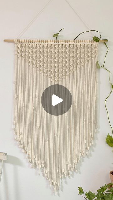 LET BE l DIY macrame & weaving on Instagram: "💛 - Macrame wall hanging backdrop🌿 You can watch the full video  on my youtube channel!🤩 Please touch the link of the profile~~ - #렛비 #마크라메 #월행잉 #매듭공예  #백드롭 #집꾸미기 #홈데코 #핸드메이드 #letbe #macrame #wallhanging  #backdrop #wallart #homedecor #diy #tutorial #handmade -" Hanging Backdrop, Macrame Weaving, Diy Macrame, Macrame Diy, Crochet Knitting, You Can, Macrame Wall, My Youtube Channel, Macrame Wall Hanging