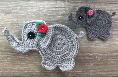 Elephant Lovey Crochet, Elephant Rug Crochet, Applique Patterns Free, Crochet Applique Patterns, Crochet Elephant Pattern, Crochet Applique Patterns Free, Elephant Applique, Pumpkin Applique, Applique Tutorial