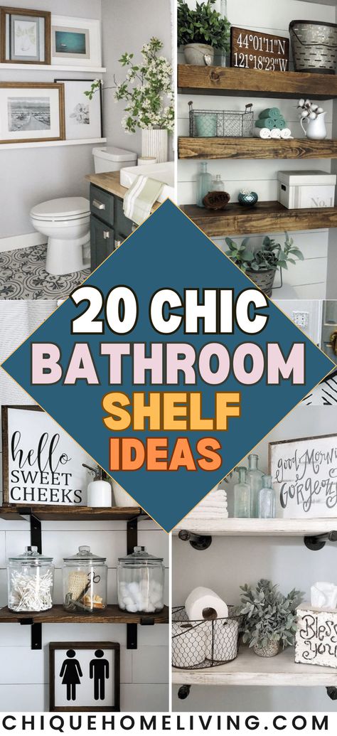 Transform your bathroom into a stylish sanctuary with our curated collection of '20 Chic Bathroom Shelf Decor Ideas.' Explore a fusion of functionality and aesthetics as we guide you through creative and elegant ways to adorn your bathroom shelves. From minimalist designs to eclectic arrangements, these ideas cater to various tastes and preferences. Discover the beauty of meticulously styled open shelving with curated decor pieces, including plants, candles, and stylish organizers. Bathroom Decor Shelf Over Toilet, Shelf Decor Bathroom Small Spaces, Styling Bathroom Shelves Above Toilet, Tiny Bathroom Shelving Ideas, Bathroom Ideas With Shelves, Floating Shelves In Bathroom Ideas, Bathroom Wood Shelves Above Toilet, Bathroom Shelf Decoration Ideas, Decor Over Toilet Bathroom