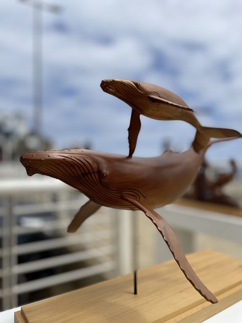 Whale Carving Wood, Whale Clay, Whale Carving, Table Statue, Whale Sculpture, Woodcarving Ideas, Wooden Spoon Carving, Woodturning Ideas, Deep Photos