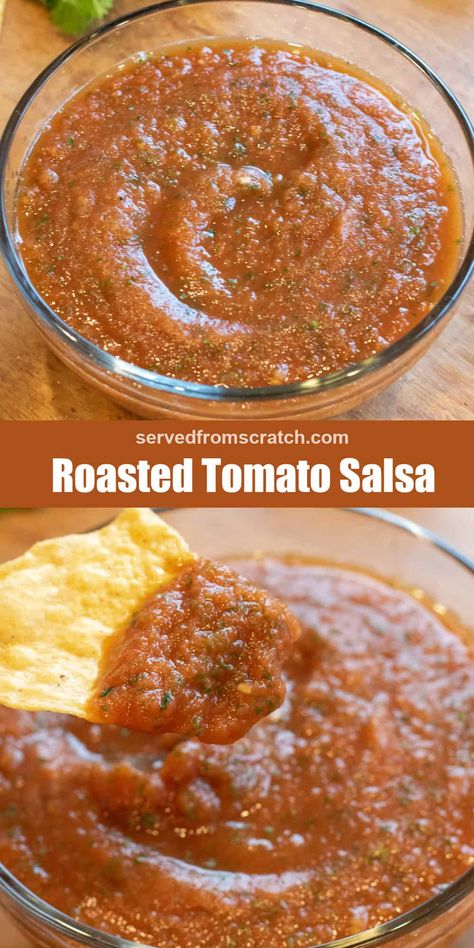 Roasted Tomato Salsa Recipe, Tomato Salsa Recipe, Roasted Tomato Salsa, Drink Healthy, Easy Salsa, Roasted Tomato, Salsa Recipe, Roasted Tomatoes, Cheap Meals