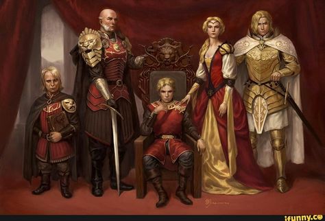 Lannister Family, Book Art, Deviantart, Red, Gold, Art