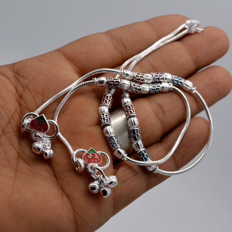 Excited to share the latest addition to my #etsy shop: Traditional Style Sterling Silver Handmade Solid Chain Ankle Bracelet with Amazing Noisy jingle bells belly genuine Payal jewelry size 10" https://etsy.me/3wVV8AH #silver #ball #women #balljoint #genuinejewelry #be Latest Payal Designs Silver, Silver Anklets Designs, Silver Payal, Handmade Anklets, Belly Dance Jewelry, Anklet Designs, Dance Jewelry, Bangles Jewelry Designs, Gold Earrings Designs