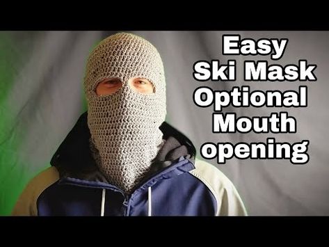 (5) Easy Crochet Ski Mask Tutorial with Optional Mouth Opening - YouTube Crochet Ski Mask Free Pattern, Bag O Day Crochet, Crochet Ski Mask, Opening Youtube, Crochet Adult Hat, Round Loom, Winter Face Mask, Crochet Mask, Tweed Yarn