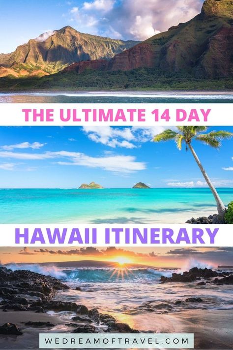 Explore up to 7 Hawaiian islands and experience what each has to offer with a perfectly planned 14 day Hawaii itinerary which includes island hopping. Which Hawaiian Island To Visit, Hawaii Itinerary, Hawaii Things To Do, Hawaii Travel Guide, Hawaii Photography, North Shore Oahu, Visit Hawaii, Hawaiian Vacation, Perfect 10