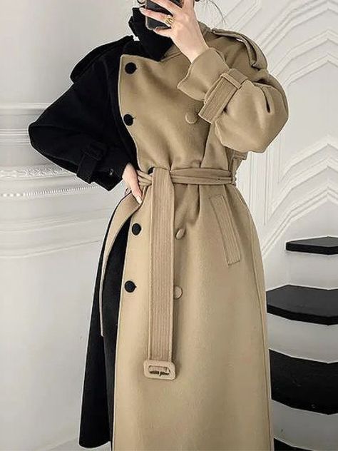 Fashion Elegant Style Best Sellers Online Shopping | stylewe Turtleneck Coat, High Neck Coat, Celana Kargo, Trendy Outerwear, Urban Chic Fashion, Coat For Women, Belted Trench Coat, Double Breasted Coat, Urban Chic