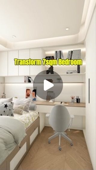 Homecraft Designer on Instagram: "Transforming a 7sqm bedroom in to a spacious and functional retreat. Absolutely!✨ Check out how this design maximizes every inch.  #bedroom #bedroomdecor #homedecor #interiordesign #home #homerenovation #homeimprovement #homecraft" 7 Sqm Bedroom Design, 7sqm Bedroom Design, 4x4 Bedroom Design, Homecraft Designer, Prospect House, Attic Design, Extra Bedroom, School Bus, Home Renovation