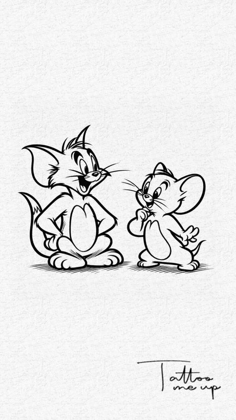 Tom Jerry Tattoo Design, Tom And Jerry Tattoos, Tom And Jerry Tattoo Design, Jerry Tattoo Design, Tom And Jerry Tattoo Ideas, Tom And Jerry Tattoo, I Need More Tattoos, Jerry Tattoo, Tom Et Jerry