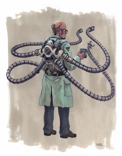 Movie Doctor Octopus concept art by Jim Martin Spiderman Villains, First Superman, Spider Man Trilogy, Dr Octopus, Doctor Octopus, Doc Ock, Arte Nerd, The Lizard, Ultimate Spiderman