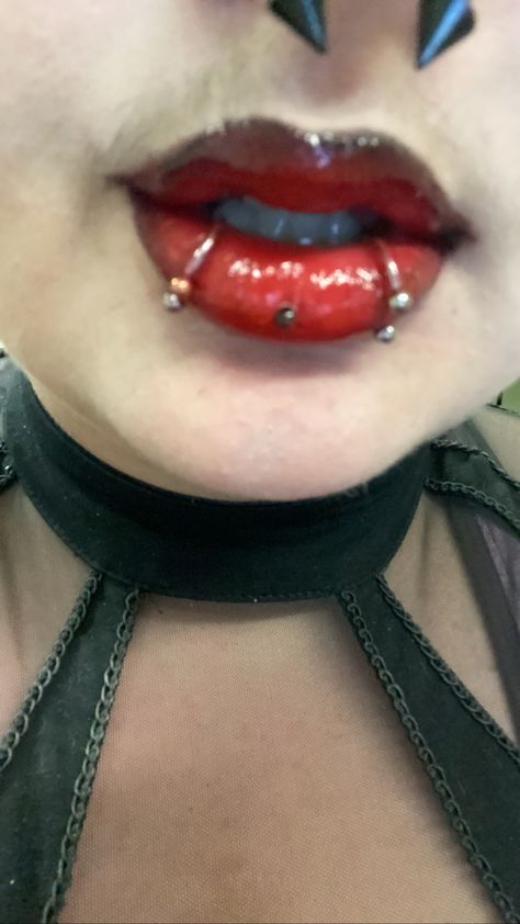 gothic vampire goth piercings Vampire Piercing, Goth Piercings, Vampire Bite, Vampire Bites, Vampire Lips, Snakebites, Vampire Goth, Cool Piercings, Gothic Vampire