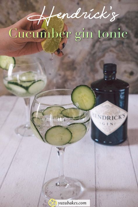 Hendrick's gin tonic cucumber recipe - This is a cucumber gin recipe made with Hendricks gin and tonic water. Learn how to make a delicious cucumber gin recipe with just a handful of ingredients. #recipe #gin #hendricks #cucumber #cucumbergin How To Make Gin, Hendrick's Gin, Jo Cooks, Tonic Recipe, Gin Brands, Gin Recipes, Hendricks Gin, Homemade Cocktails, Sour Cocktail