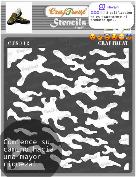 CrafTreat Stencil Camouflage Reusable Scrapbook Camo Stencil, Paint Like A Pro, Laser Cut Stencils, Stencils For Painting, Reusable Stencils, Plastic Stencil, Paper Fabric, Stencil Crafts, Camouflage Patterns