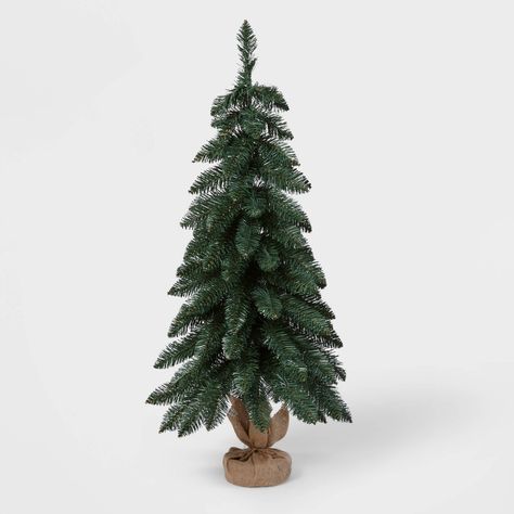 3' Unlit Downswept Alberta Spruce Mini Artificial Christmas Tree With Burlap Base - Wondershop? Christmas Tree With Burlap, Unlit Christmas Trees, Alberta Spruce, Christmas Tree Clear Lights, Burlap Christmas Tree, Spruce Christmas Tree, Wreath Boxes, Tree Collar, Drop Lights