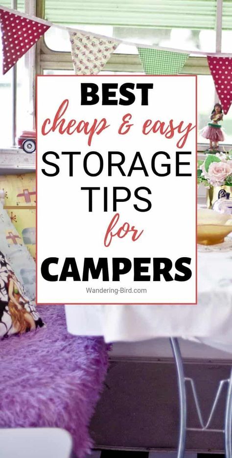 Own a camper? Need campervan interior storage tips for small spaces, like RVs, campervans and Motorhomes? Here are 5 AMAZING, cheap and easy campervan storage hacks for clothes, shoes and closets inside your camper- make the most of the space you have. Campervan hacks | Space-saving tips for campers | Campervan storage ideas #camper #campervan #campervanlife #storagetips #organizationhacks Small Camper Clothes Storage Ideas, Car Camping Storage Ideas, Storage Ideas For Small Campers, Camping Clothes Storage, Campervan Storage Ideas, Campervan Hacks, Campervan Storage, Tips For Clothes, Camper Organization Rv Living