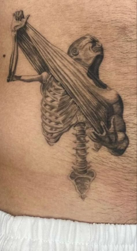 Undefeated Tattoo, Falling Person Tattoo, Shame Tattoos, Feeling Trapped Tattoos, Ripped Skin Drawing, Scary Stories To Tell In The Dark Tattoo, Depreciation Tattoo, Gritty Tattoo, Sleeve Starter Tattoo Women