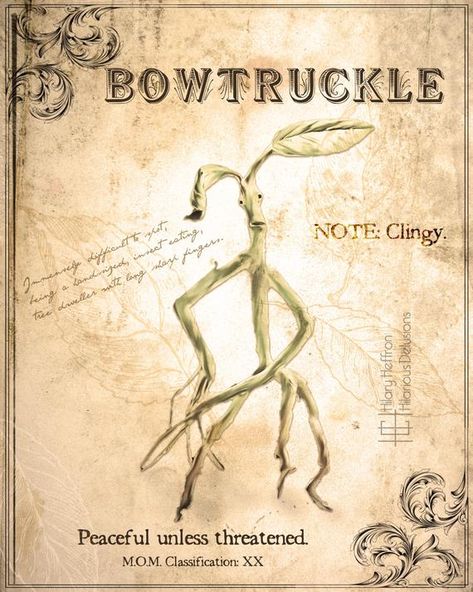 Bowtruckle Fantastic Beasts Book Page Digital Painting Print | Etsy Fantastic Beasts Book, Fantastic Beasts Creatures, Harry Potter Creatures, Harry Potter Posters, Dark Harry, Harry Potter Printables, Harry Potter Wall, Harry Potter Poster, Buku Harry Potter