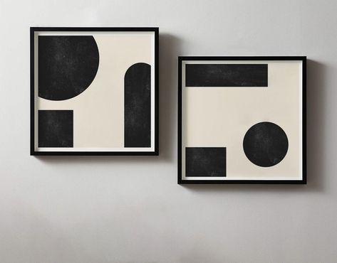 Geometric Wall Art Set Set of 2 Print Abstract Wall Art | Etsy Art Prints Modern, Wall Decor Minimalist, Minimalist Wall Decor, Geometric Art Prints, Abstract Wall Decor, Geometric Wall Art, Minimalist Home Decor, Abstract Art Prints, Decor Minimalist