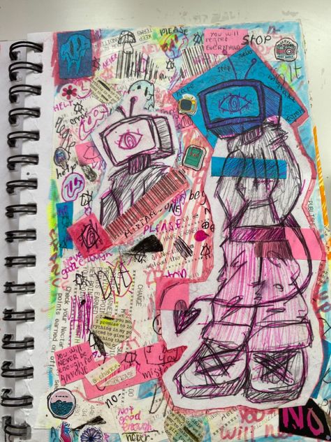 Alt Doodles, Messy Sketchbook Aesthetic, Chunky Sketchbook, Study Books, Alt Art, Sketchbook Inspo, Arte Van Gogh, Spanish Books, Sketchbook Art Journal