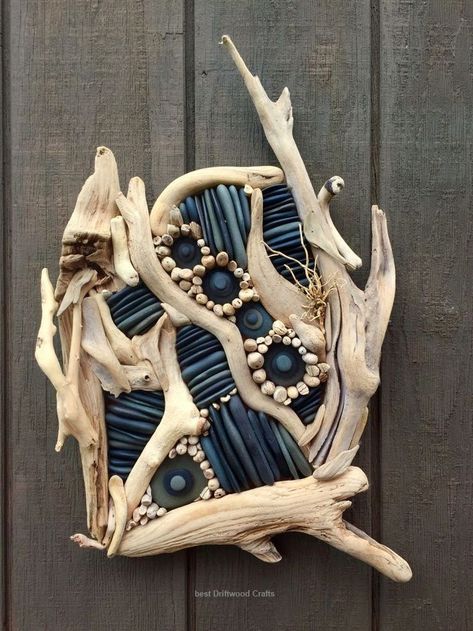 Driftwood - Lake Premier Drifting | Driftwood wall art, Driftwood art, Driftwood decor Boat Crafts, Driftwood Diy, Mermaid Wall Decor, Art Coquillage, Driftwood Projects, Driftwood Beach, Driftwood Wall Art, Driftwood Sculpture, Driftwood Decor