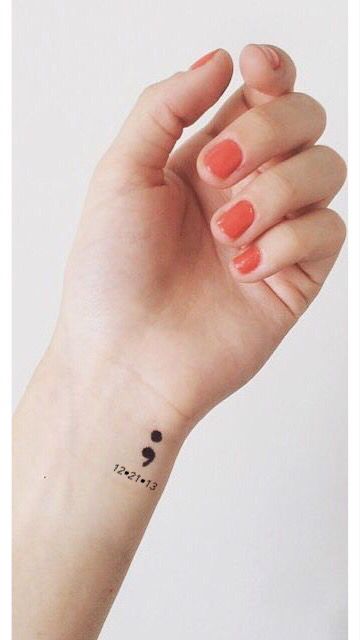 Tattoo someday? Semicolon Tattoo, Disney Tattoo, Health Tattoo, Geniale Tattoos, Hand Tattoo, Tattoo Trends, Symbolic Tattoos, Trendy Tattoos, Piercing Tattoo