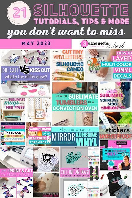 At the end of each month Silhouette School Blog wraps up all of the blog posts from that month into one post so you can find them all in one easy to find spot. We have wrapped May 2023 up with 21 tips, tricks and tutorials in this blog post here for you. Check it out! Silhouette School Blog, Cameo Crafts, Free Silhouette Cut Files, School Newsletter, Silhouette School, Silhouette Cameo Tutorials, Silhouette Tutorials, Silhouette Free, Silhouette Cameo Projects