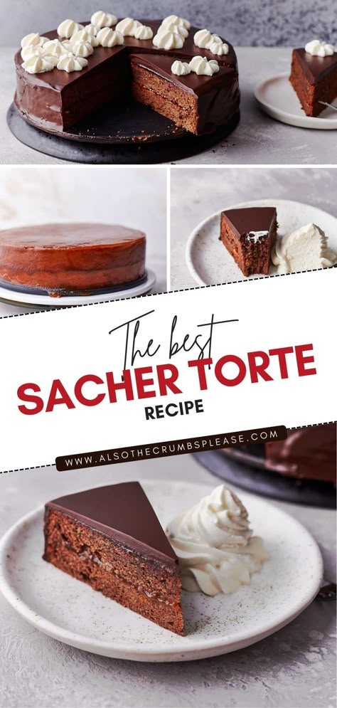 Did you know that using chocolate chips instead of chocolate bars can turn your Sacher Torte into a dry, unappealing cake? Dive into the controversial world of Austrian baking and learn why chocolate bars are a must in this classic recipe. Warning: This might change how you bake forever. Austrian Chocolate Cake, European Cake Recipes, Dry Cakes Recipe, Sachertorte Recipe, Sacher Cake Recipe, Austrian Cake, Austrian Dishes, Sacher Torte Recipe, European Baking