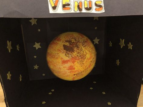 Model of Venus Venus Project, Venus Planet Project Model, Venus Planet Project, Planet Model Project, Mars Project, Planet Model, Planet Crafts, Enrichment Projects, Mars Planet