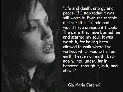 Gia Carangi quote Gia Movie, Gia Marie Carangi, Quotes Inspirational Life, Angelina Jolie Movies, Quotes And Poems, Gia Carangi, Love Quotes Inspirational, Cinema Quotes, Story Quotes