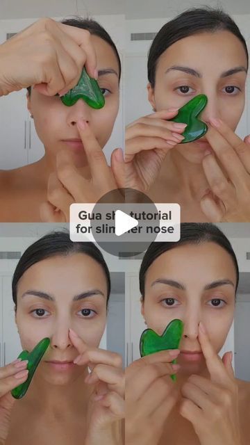 ShineWithNikki on Instagram: "Easy gua sha tutorial for slimmer nose ✨️   Save and share for later ✨️   Repeat each 3-5 times.  These techniques will help to depuff your nose✨️ . . . . . Gua sha . Facial massage . Gua sha tutorial . Antiaging . Face yoga . Aesthetic . Ugc . Skincare tutorial . Skincare tips . Guasha facial . Slim face . Eye bags . Hooded eyes . Wrinkle . Easy gua sha . Basic gua sha" Gua Sha For Slim Nose, Slim Nose Gua Sha, Guasha For Nose, Gua Sha Technique Nose, Gua Sha Nose Shape, Gua Sha For Nose, Nose Gua Sha, Gua Sha Technique Face, Slimmer Nose