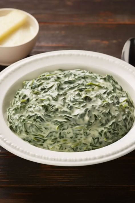 Morton's Steakhouse Creamed Spinach Recipe South African Creamed Spinach, Ruth Chris Creamed Spinach Recipe, Creamed Spinach Boston Market, Ruth Chris Creamed Spinach, Boston Market Creamed Spinach, Steakhouse Creamed Spinach Recipe, Steakhouse Creamed Spinach, Cream Spinach, Spinach Recipes Vegan