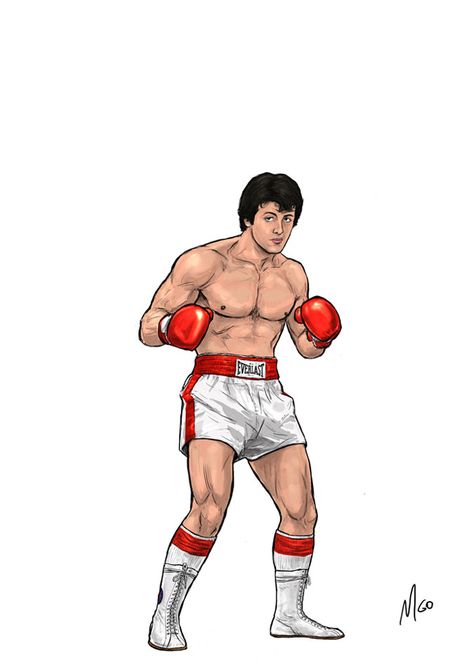 Rocky Balboa 1, Sylvester Stallone Rambo, Rocky Series, Rocky Ii, 70s Theme, Apollo Creed, Series Characters, Rocky Balboa, Dope Cartoon Art